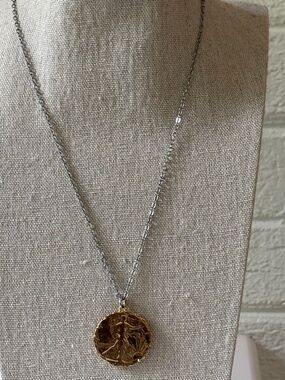 Jessica Elliot Gold Medallion with Silver Chain